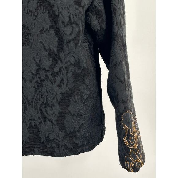 Mirasol Women's Jacket, Size Large‎ Black Brocade with Gold Embroidery & Beads - Picture 5 of 7